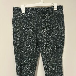 Zara Green Patterned Lightweight Trouser Slacks Dress Pants Work Career Size M